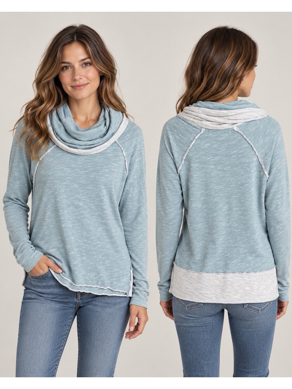 Free People FP Beach Cocoon Cowl Neck Pullover Sweater Tunic Top Sweatshirt OS